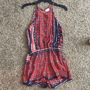 Debbie Dabbie Orange and Navy Romper, size XS-S